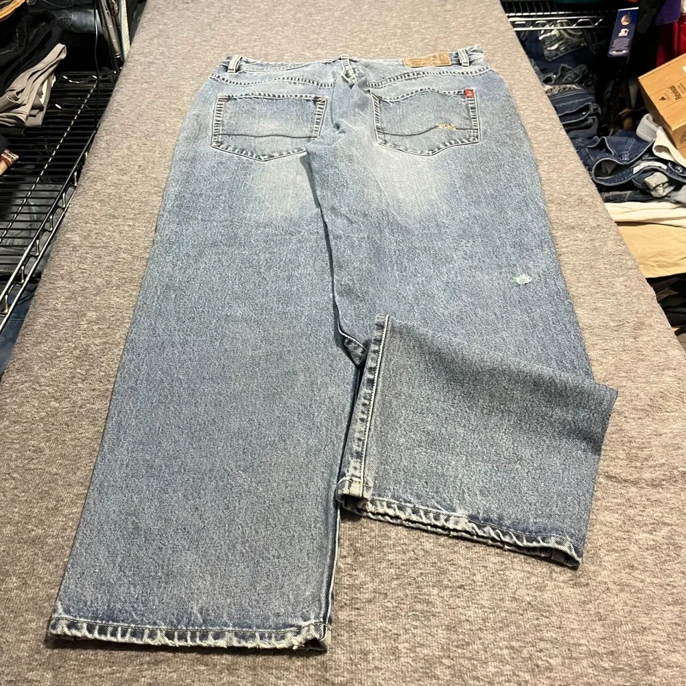 Ecko Unltd Rhino BaggyY2K Wide Leg Jeans Mens 36x31 Light Wash Skater Skateboard